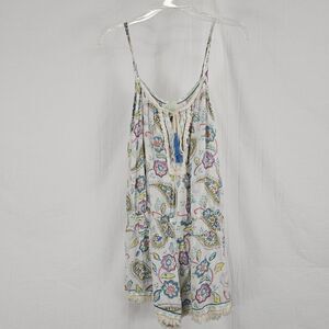 Z & L Boutique Paisley Romper With Tassels Cinched Waist Women's M/L